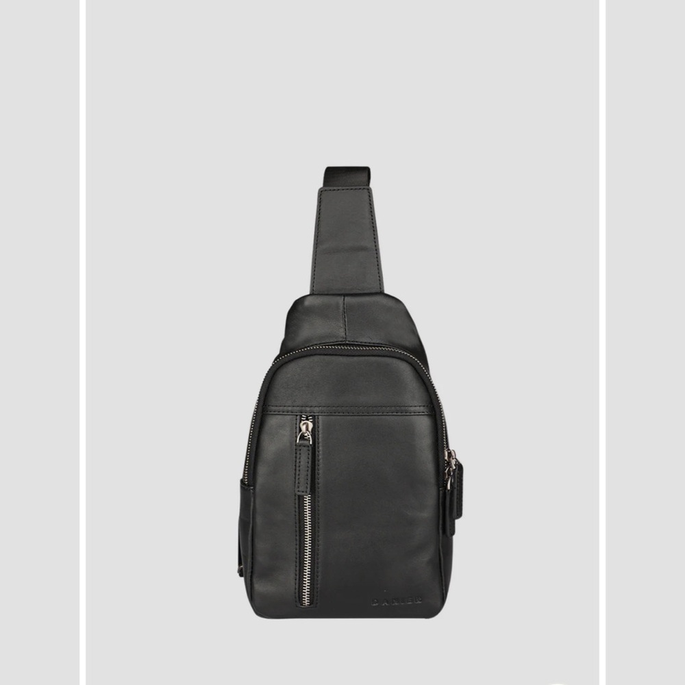 Danier Black Leather Belt Bag, Bradford Sling